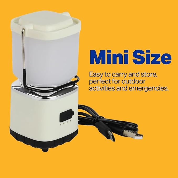 LUXPRO LP189 Mini Lantern - USB-C Rechargeable Camping Light - with 4 Color Modes - Dimmable LED Portable Lantern for Hiking & Emergency - Handy Compact Design (Beige, 1-Pack)