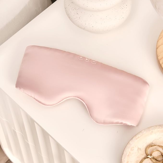 SilkSound 100% Mulberry Silk Bluetooth Sleep Mask, Skin-Friendly Sleeping Eyemask with Bluetooth Sleep Headphones, Silk Eye Mask Headphones with Small Side Speakers, White Noise Head Phones Ear Muffs