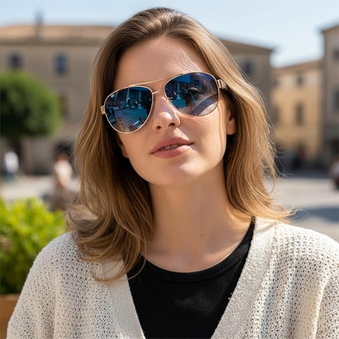 CARFIA Polarized Sunglasses for Women UV Protection Ultra-Lightweight Comfort Metal Frame Driving Glasses CA3210