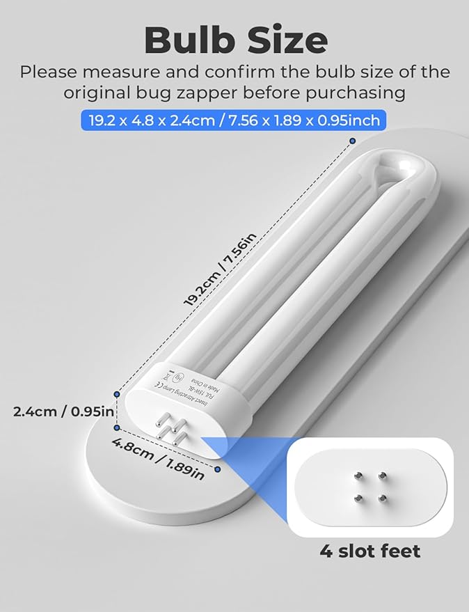 YISSVIC Bug Zapper Bulb Indoor Waterproof Electric Mosquito Lamp Fly Zapper Killer Effective 4200V Plug in for Home Patio Office Courtyard (Replacement Bulb T6)