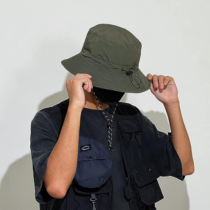 Waterproof Bucket Hat for Women and Men - UV Protection Beach Sun Hat Fishing Safari Boonie Hat Rain Hat Adjustable Packable