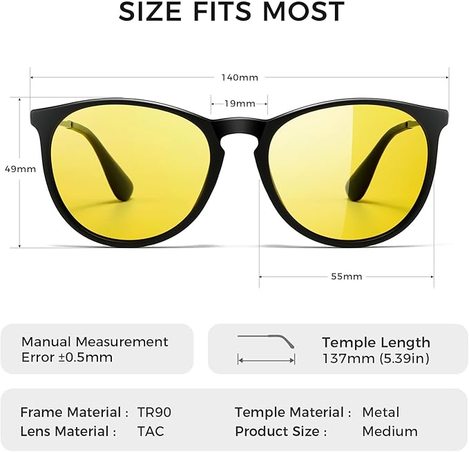 SUNGAIT Premium Vintage Round Sunglasses for Women Men Classic Retro Trendy Style