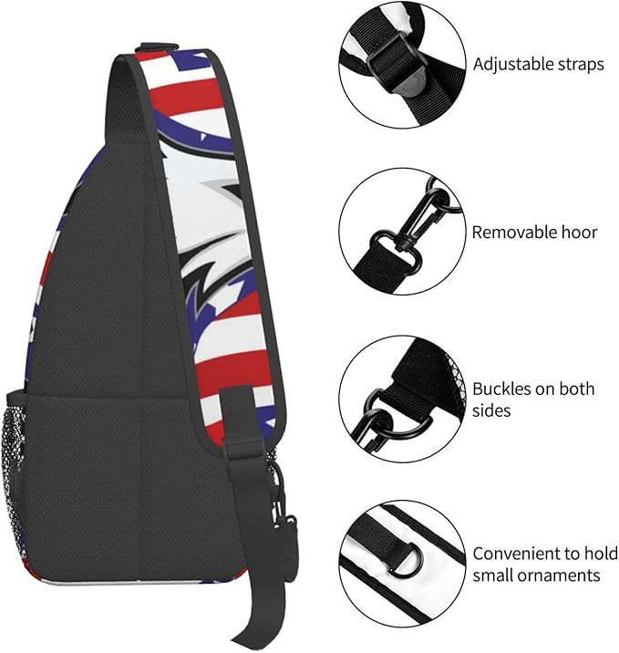 American Flag Sling Bag Multipurpose Crossbody Sling Backpack Travel Cycling Hiking Shoulder Bag For Women Men