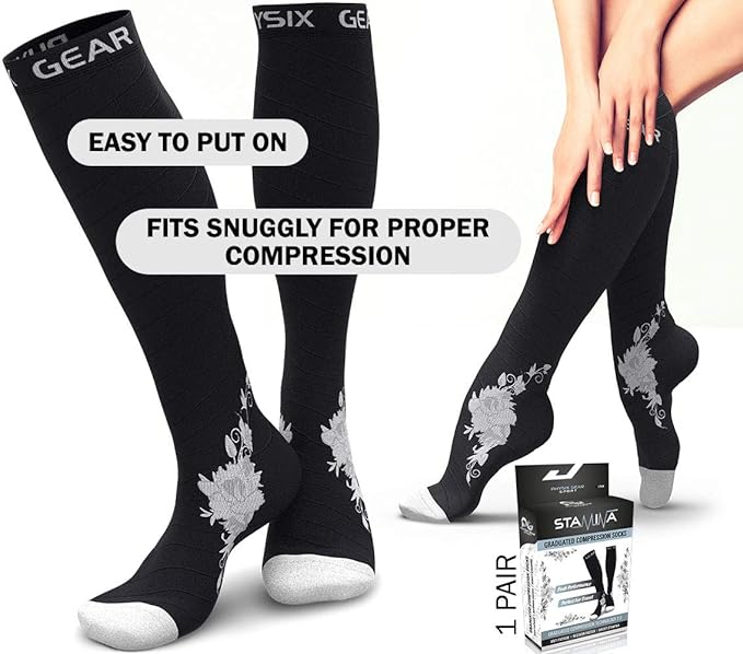 Physix Gear Compression Socks 20-30 mmHg - Men & Women - Running, Nurses, Shin Splints, Flight, Travel