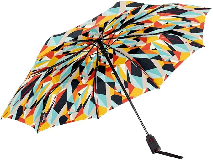 ShedRain Compact Folding Travel Umbrella – Push-Button Open & Close, Vented Double Canopy, Protects from Rain, Sun, & Wind