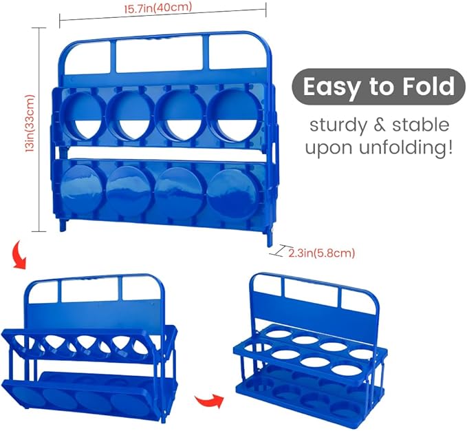 Reusable Drink Carrier with Handle for Food Delivery Drivers, Portable 8 Cup/Coffee Holder Accessories for Delivery, Foldable Drinks Caddy with Tray, Car Durable Plastic Festive Bottle, Vacation