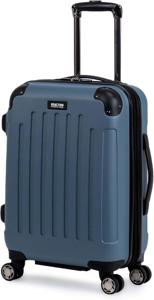 Kenneth Cole REACTION Renegade Luggage Expandable 8-Wheel Spinner Lightweight Hardside Suitcase, Granite Blue, 20-Inch Carry On