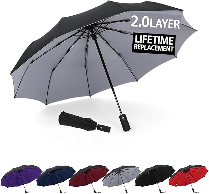 Windproof Travel Umbrella - Automatic, Compact, Windproof