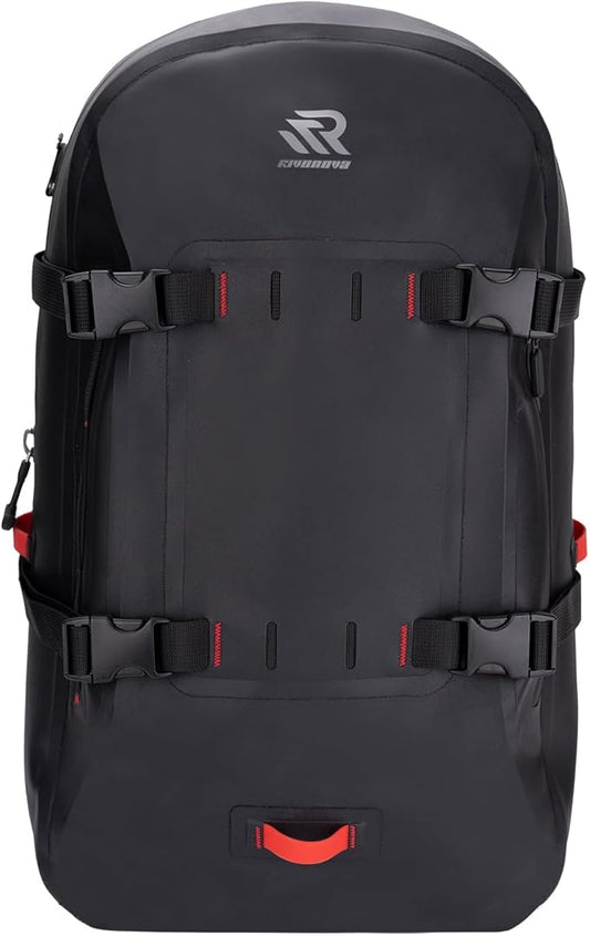 Airtight Waterproof Backpack 30L, Floating Dry Bag with Resin Zipper, IPX7 Gear Protection Large Capacity for Men, Kayaking, Paddle Boarding, Fishing, Travel, Surfing, Work, Outdoor Black