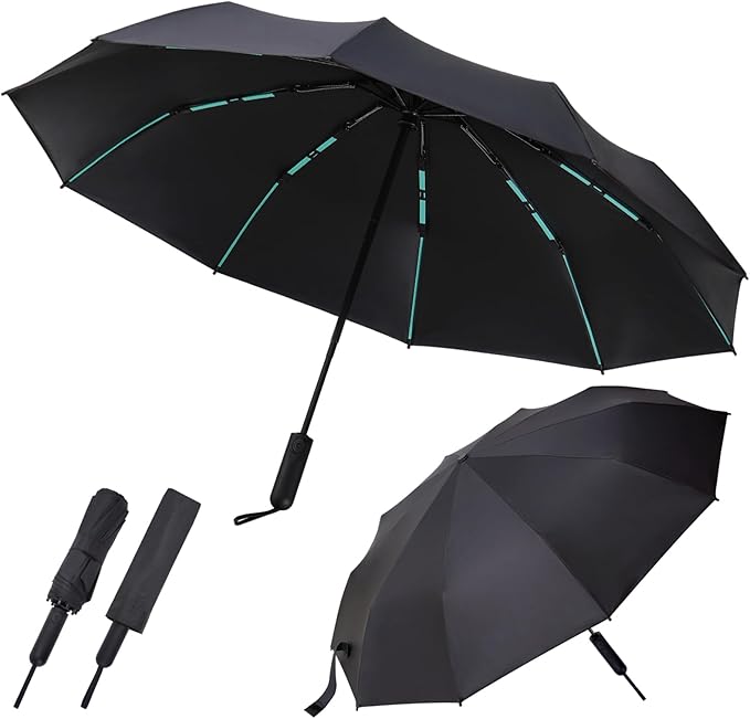 Folding Umbrella Anti-UV Compact Durable Folding Umbrella Auto Open Close Windproof Travel Umbrella Premium Grip Fits Backpack