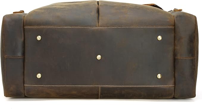 Polare 24 Inch Leather Duffel Bag for Men Full Grain Leather Travel Overnight Gym Sports Weekender Bag Large