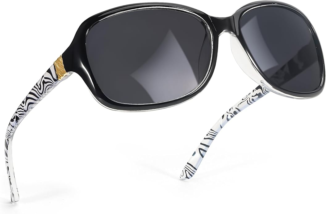 SIPHEW Polarized Sunglasses for Women | Vintage Square Sunglasses w UV400 Protection | Womens Wraparound Shade