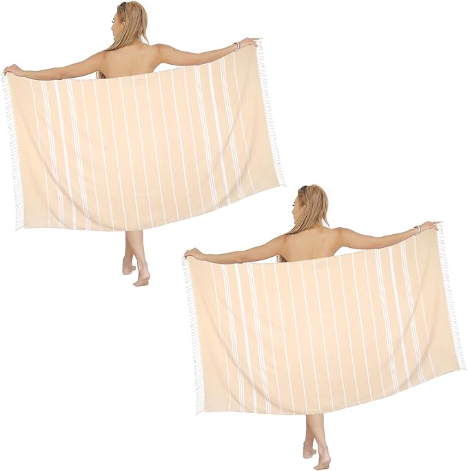 Beach Towel 2 Pack,Sand Free Beach Towels Oversized 39 x 72,Turkish Beach Towel Quick Dry,Lightweight Pool Towels for Adults Travel Towel,Cool Beach Essentials