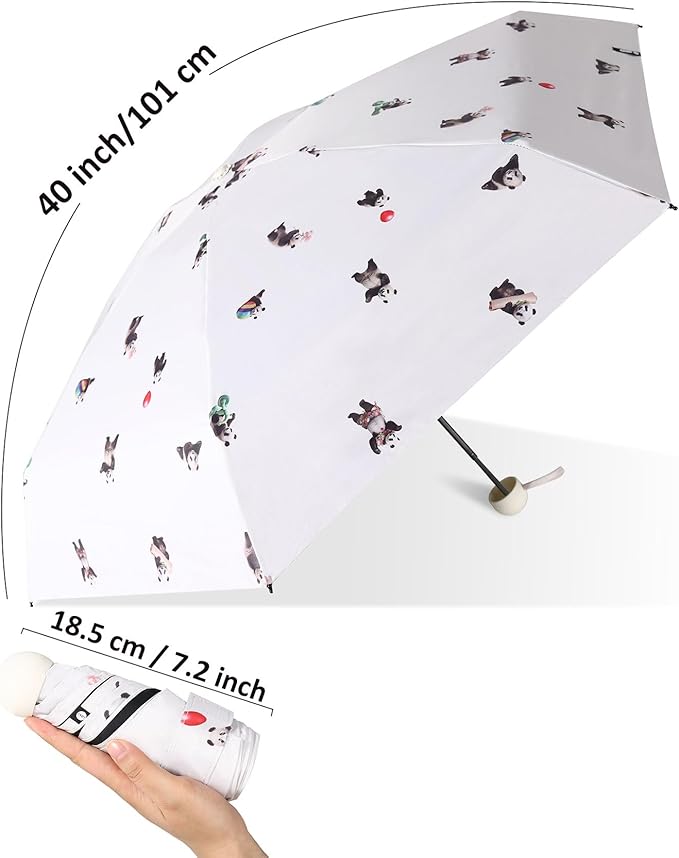 BAODINI Travel Mini Umbrella for Purse With Case Small Compact UV Sun Protection Sun Lightweight Tiny Pocket Umbrella for Women Kids and Men