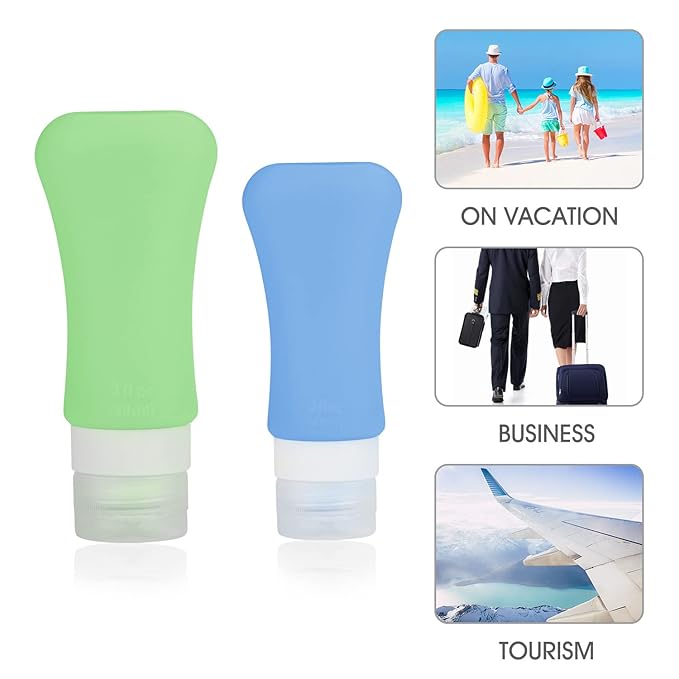 22 Pack Travel Bottles,3oz 2oz Leak Proof Travel Accessories Toiletries,Travel Shampoo And Conditioner Bottles,Perfect for Business or Personal Travel, Fun Outdoors Silicone 22Pieces