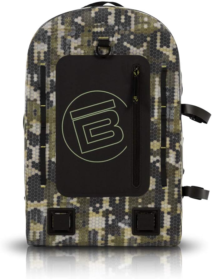 BOTE Highwater Backpack Waterproof Outdoor Zipper Dry Bag 28 Liter Capacity Molle Straps Fully Submersible Watersports Kayaking Fishing Hunting Boating