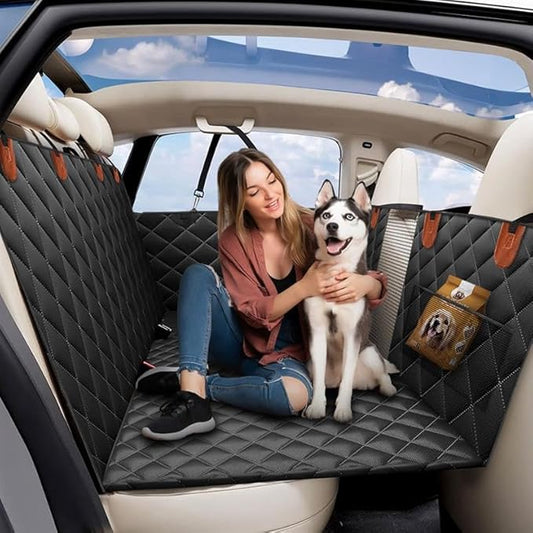 EcoNour Dog Car Seat Cover for Back Seat | Waterproof Dog Seat Cover with Side Door Straps & PP Boards | Backseat Cover for Dogs in Car, SUV, Truck | Pet Car Seat Hammock - 54x65 inches