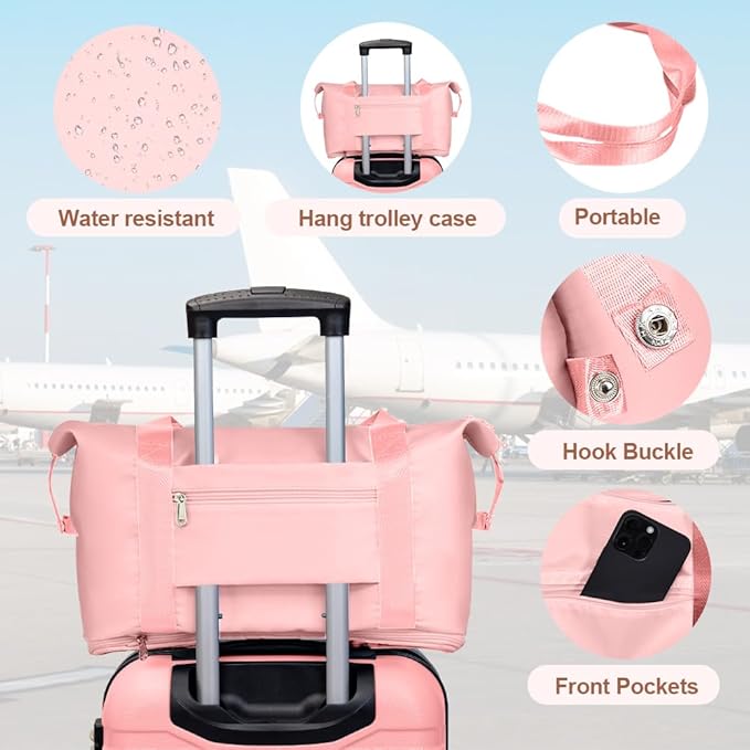 AnyZip Luggage Set 20 Inch Carry on Luggage PC ABS Hardshell Lightweight Suitcases for Travelling with 4 Universal Wheels TSA Lock Pink