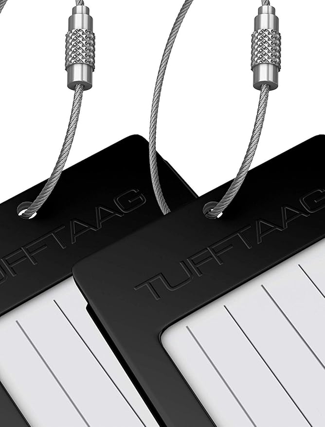 Luggage Tags Business Card Holder by TUFFTAAG - Durable Travel ID Bag Tag in Multiple Color Options, Perfect for Suitcases, Backpacks, and Carry-Ons, Easy Identification, Secure and Stylish