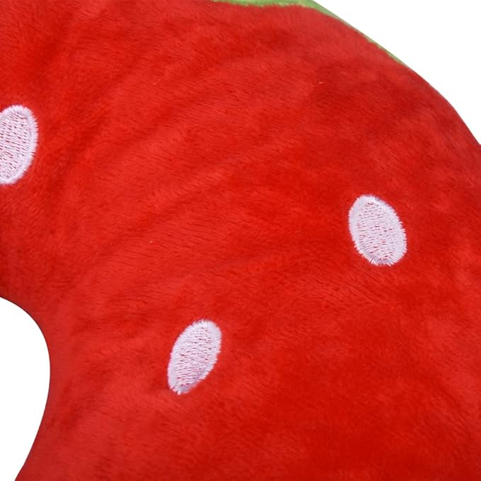 EKDJKK Travel Pillow for Kids, Cute Animal Neck Pillow Support U Shaped Cushion Plush Soft Rest Reading Pillow Sleeping Pillow for Airplane Train Car (Strawberry)