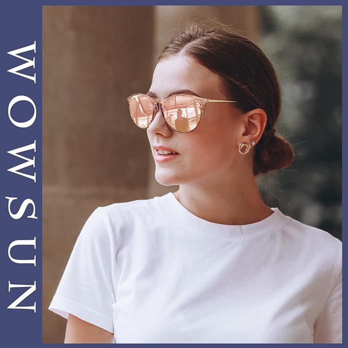 Retro sunglasses womens 2024 trendy round classic glasses
