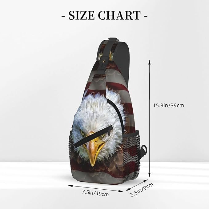American Flag Sling Bag Multipurpose Crossbody Sling Backpack Travel Cycling Hiking Shoulder Bag For Women Men