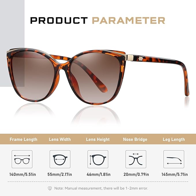 Trendy Cat Eye Sunglasses for Women Fashion Cateye UV400 Protection Glasses CL22017