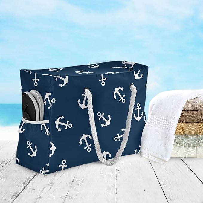 senya Large Beach Shoulder Bags Canvas Tote Water Resistant for Gym Travel Daily