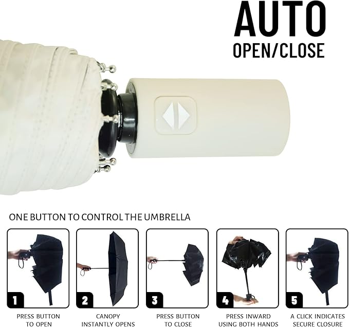 SY COMPACT Umbrella Automatic Travel Waterproof Light Folding Umbrellas Easy Carry for Women and Men