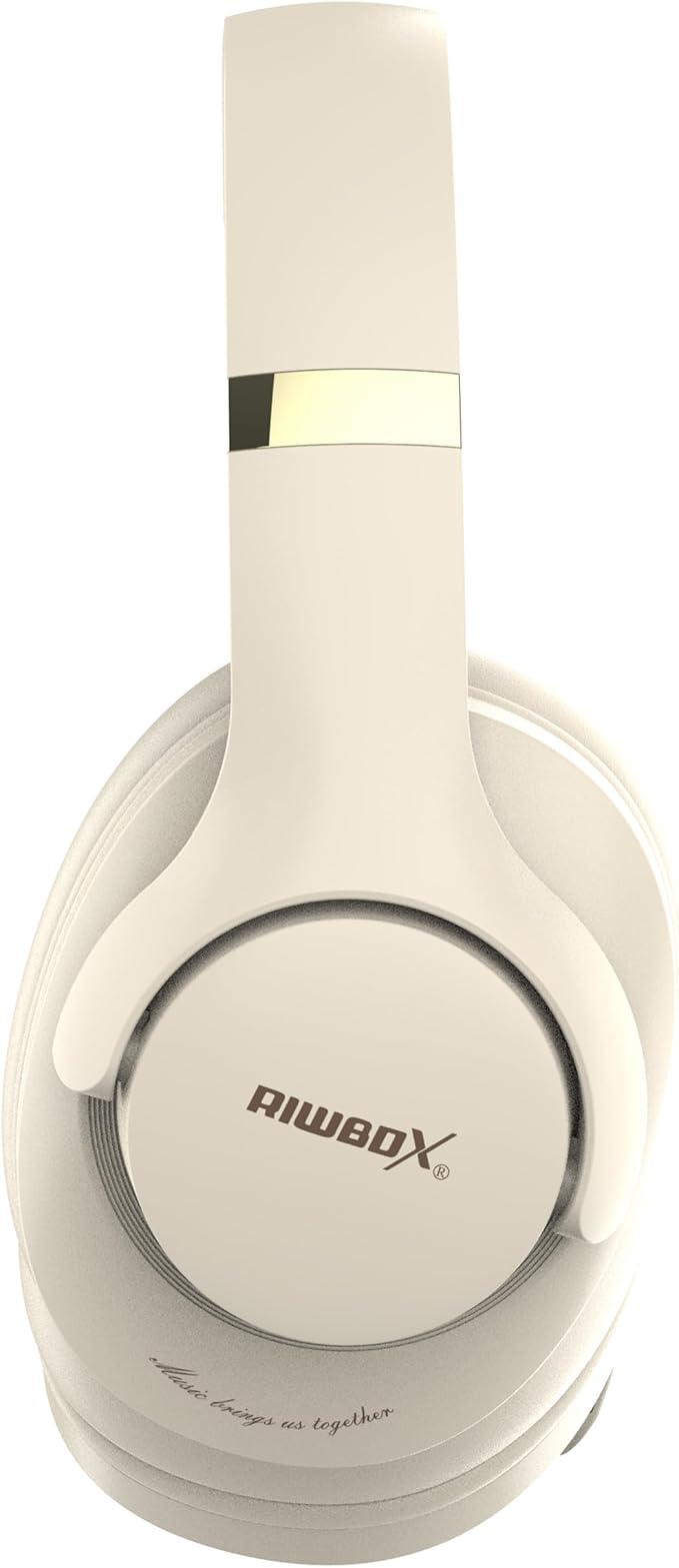Riwbox NC3 Noise Cancelling Headphones,Bluetooth Over Ear Wireless Headset,60H Playtime,Hi-Res Audio, Foldable,Bluetooth V5.4,Comfort&Immersion for Work,Commuting (White)