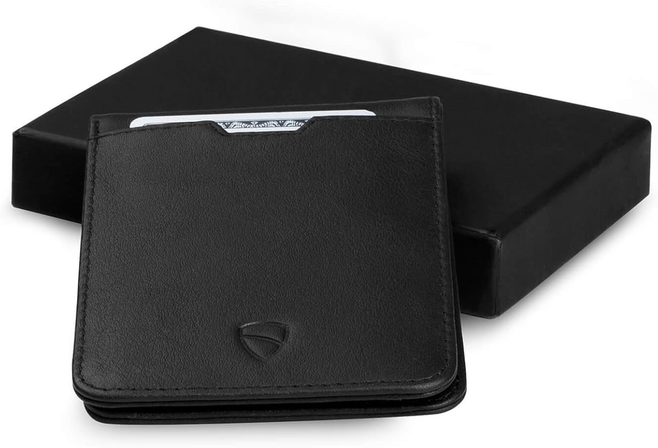 Vaultskin MANHATTAN Slim RFID Blocking Bifold Leather Wallet for Men - Minimalist Front Pocket Card Holder, Holds 9 Cards & Cash, Premium Italian Leather