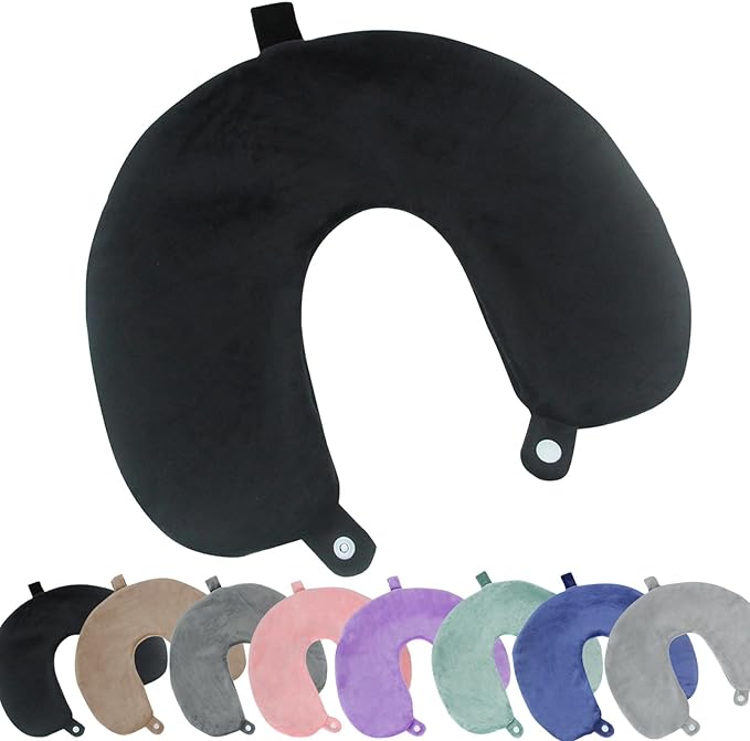 Travel Neck Pillow Cover, Neck Pillow Case, Pure, Soft and Smooh, Airplane Pillow Replacementt Cover Washable (Only Pillow Covers, no Filler)