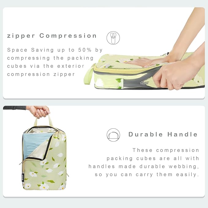 BAGAIL 6 Set Ultralight Compression Packing Cubes Packing Organizer for Travel Accessories Luggage Suitcase Backpack