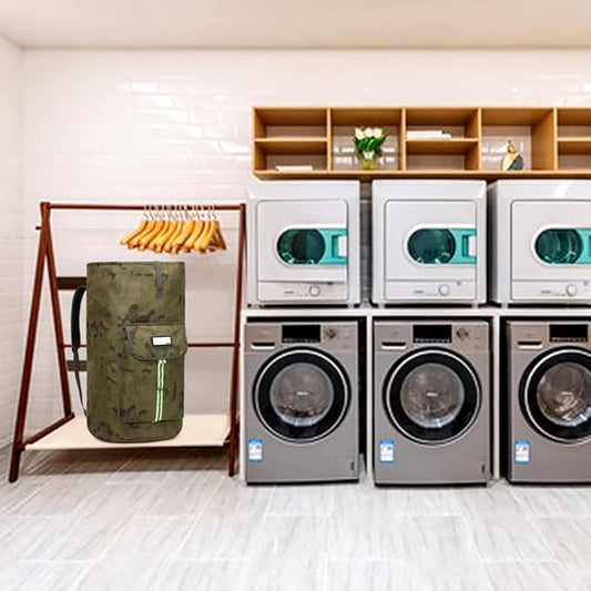 laundry bag backpack,extra-large heavy duty laundry bags,laundry backpack for college students,drawstring closure (Ruins camouflage laundry bag backpack)