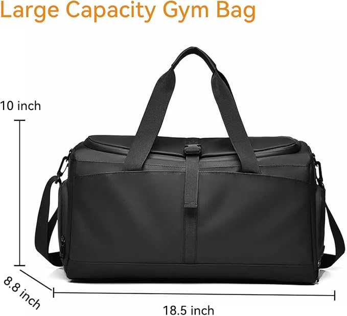 40L Gym Bag for women man, Duffle Bag for Travel, Personal Item Bag, Carry on Bag with Wet Pocket & Shoes Compartment, Water Resistant Weekender Bags