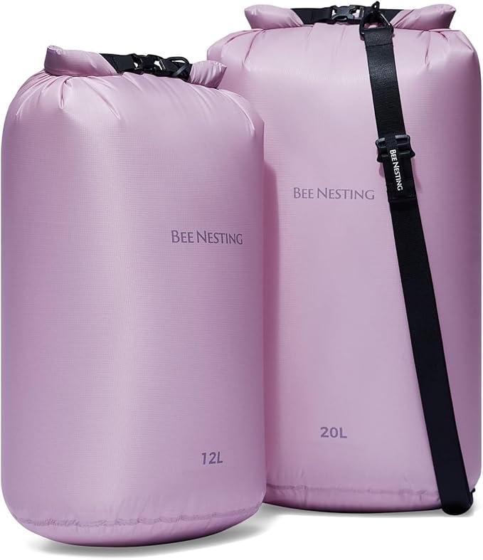 Bee Nesting Ultralight Dry Bag Set for Backpacking, Waterproof Dry Sack for Camping, Hiking, Motorcycle, Lightweight Stuff Sack Set of 3 Pack