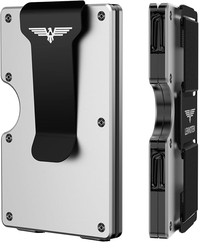 Wallet for Men, Money Clip Wallet with Cash Strap, Slim Card Wallet, RFID Blocking Card Holder, Holds up to 20 cards