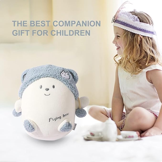 Kids Travel Pillow - 2-in-1 Deformable Kids Neck Pillow for Traveling, Soft U-Shaped Pillow with Adorable Animal Design, Comfy Sleep and Play, Ideal for Airplanes and Cars - Blue Bear