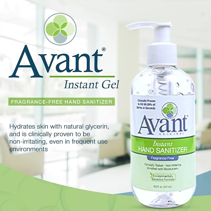 Avant® Original Instant Gel Sanitizer, 8.5 oz Bottle 4-Pack, Back to School Essential