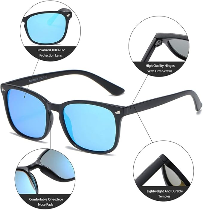 DUSHINE Polarized Sunglasses for Women Classic Retro Style UV400 Protection