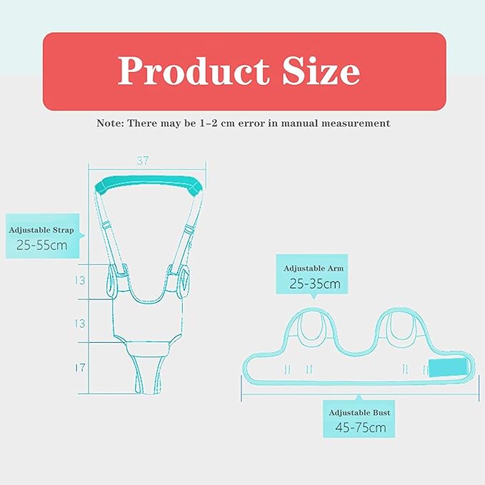 IULONEE Baby Walker, Handheld Kids Toddler Walking Harness Helper Assistant Protective Belt Child Activity Walker Adjustable Standing Up Walking Learning Helper for Toddler 7-24 Month (Blue & Grey)