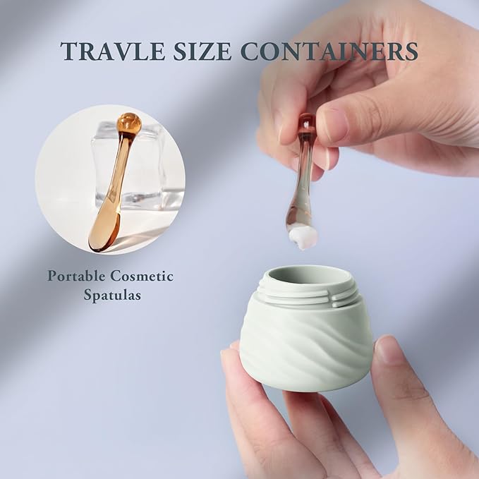 Travel Containers for Toiletries, Silicone Jar with Lid Eternal Moment, TSA Approved Travel Size Bottles with Clear Bag, Leak-proof Traveling Accessories Cosmetic for Lotion Face Body Cream (4 Pack)