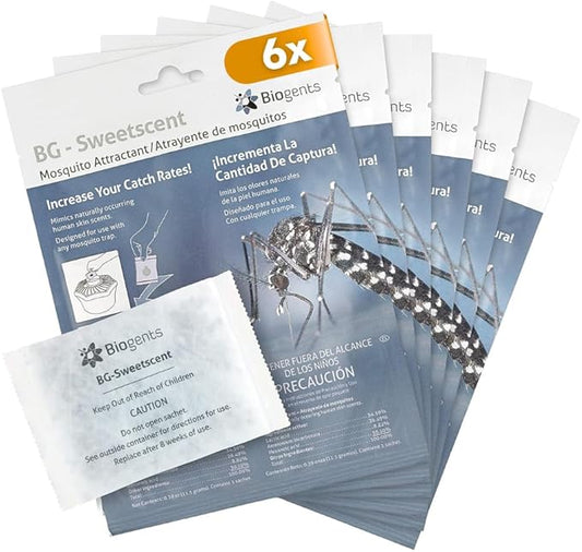 Biogents Sweetscent • Mosquito Attractant • Mosquito Lure • Mosquito Magnet • Compatible with All Mosquito Traps - Year Round Protection - Set of 6