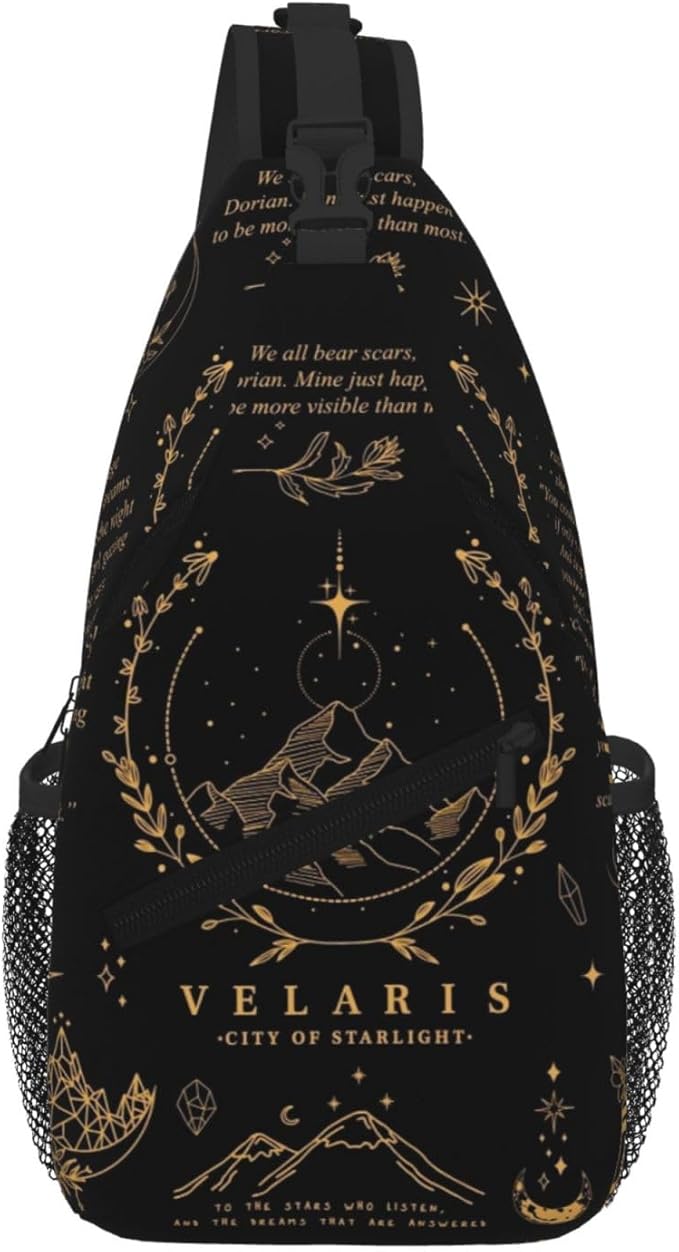 Velaris City Of Starlight Bookish Fantasy Crossbody Bag Trendy Sling Bag Bakpack Casual Chest Bags Daypack For Hiking Walking Travel Running(2)