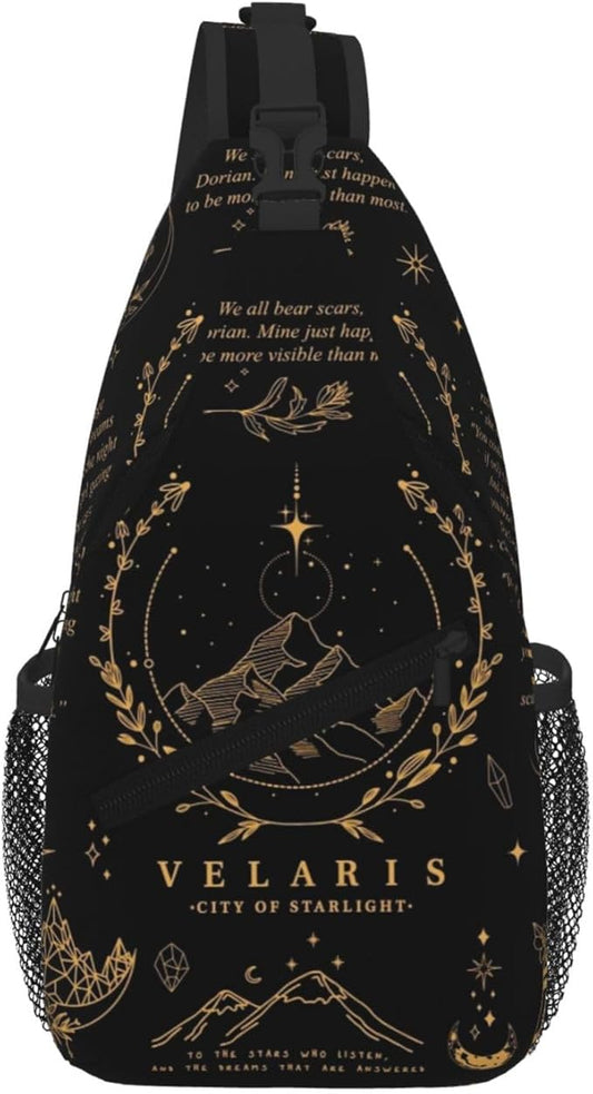 Velaris City Of Starlight Bookish Fantasy Crossbody Bag Trendy Sling Bag Bakpack Casual Chest Bags Daypack For Hiking Walking Travel Running(2)