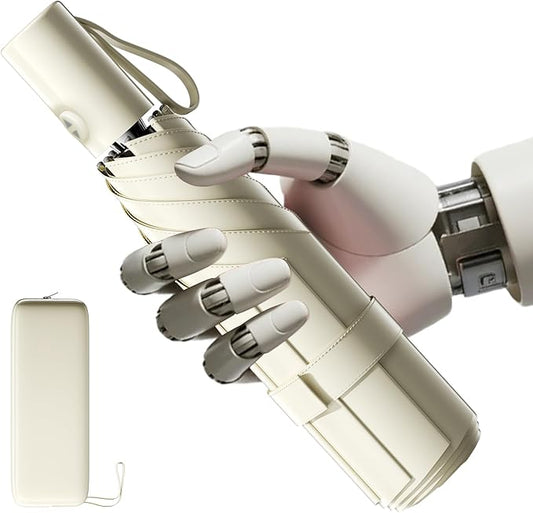 Automatic Mini Travel Windproof Folding Umbrella - UV Protection, Instant Open/Close for Rain/Sun, Small Compact Lightweight Design Fits in Tote Bag/Travel Case/Backpack for Commute, Women & Men