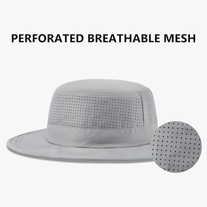 UPF 50+ Bucket Sun Hat with Laser Perforated Mesh Cooling Adjustable Breathable Lightweight for Outdoor Men Women