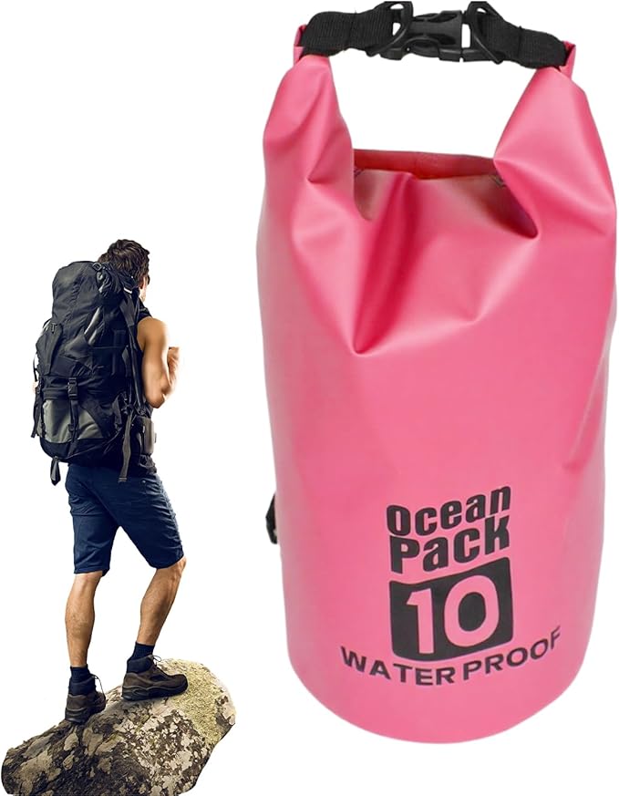 Dry Bag - Roll Top Lightweight Sack, Waterproof Storage Drybag, Secure Seal with Adjustable Strap, Adventure Accessory for Hiking Camping Swimming Fishing Boating Water Sports