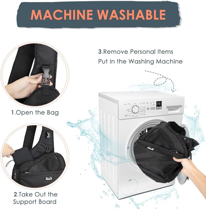 SlowTon Pet Dog Sling Carrier, Hands Free Hard Bottom Papoose Small Animal Puppy Up to 11 lbs Travel Bag Tote Breathable Mesh Support Adjustable Padded Strap Pocket Safety Belt Machine Washable