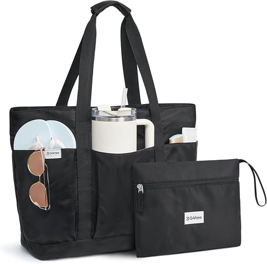 G4Free Beach Bag,Waterproof Beach Tote Pool Bags for Women,Compatible with Stanley Cup,Foldablefor Weekender Travel